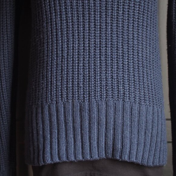 Lands' End | Wool & Cashmere Crewneck Ribbed Sweater in Navy Blue - Picture 5 of 6